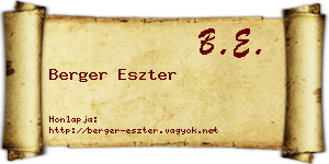 Berger Eszter névjegykártya