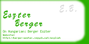 eszter berger business card